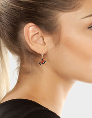HORSE LEVER BACK EARRING BROWN