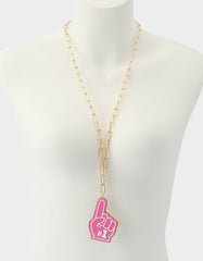 NUMBER ONE LONG PENDANT NECKLACE PINK