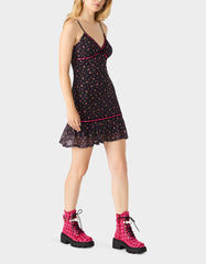 BETSEY's ARCHIVE ROSEBUD SLIP DRESS BLACK