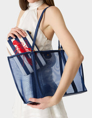 HOTTER THAN BUTTER MESH TOTE W NAVY