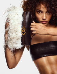 FAUX FUR VANITY CROSSBODY OFF WHITE