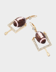 FIELD GOAL LEVERBACK EARRING BROWN