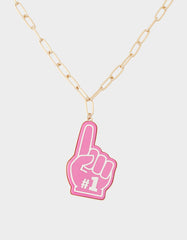 NUMBER ONE LONG PENDANT NECKLACE PINK