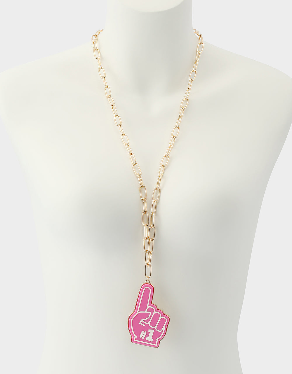 NUMBER ONE LONG PENDANT NECKLACE PINK