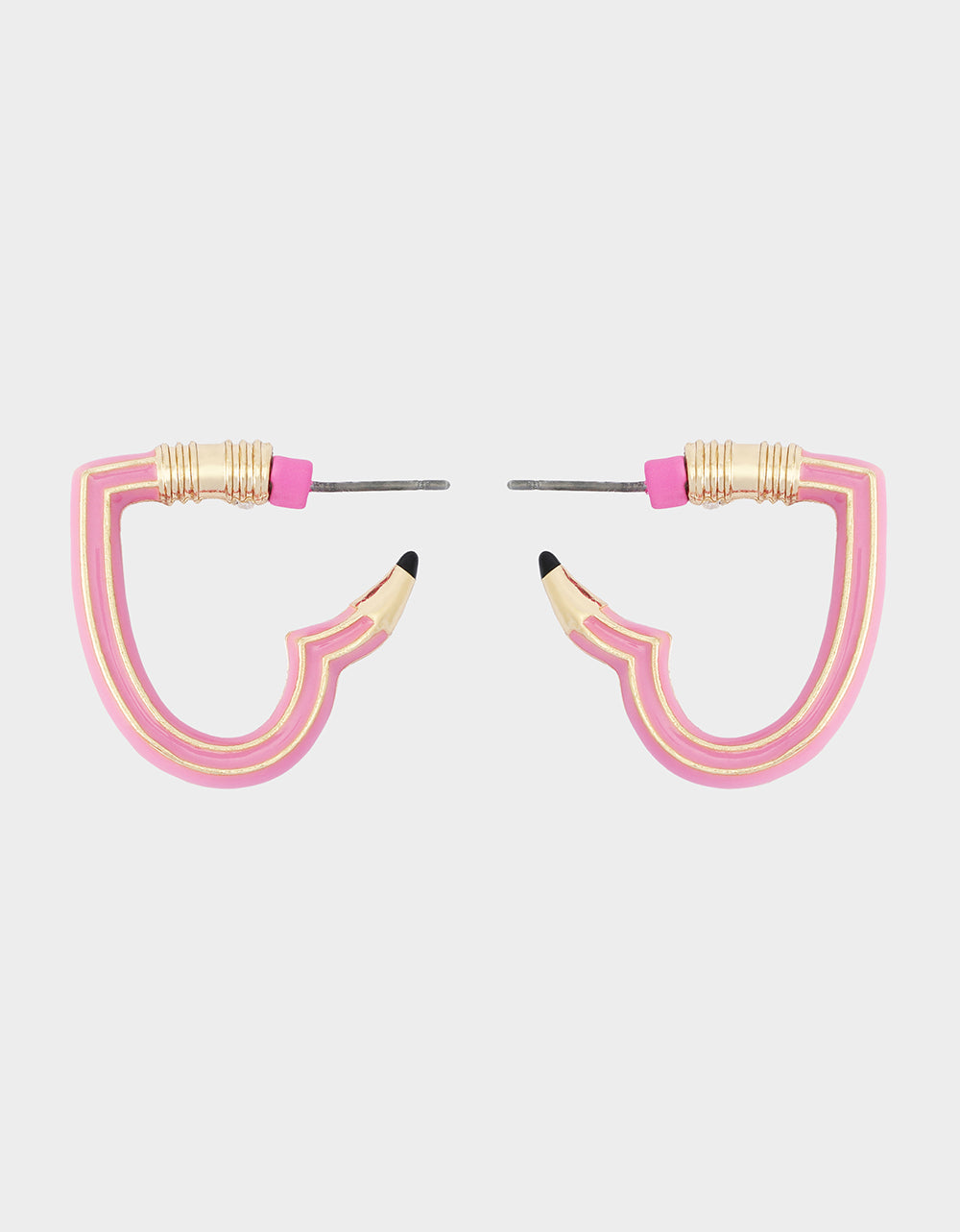 HEART PENCIL HUGGIE EARRING PINK