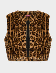 FAUX VEST LEOPARD
