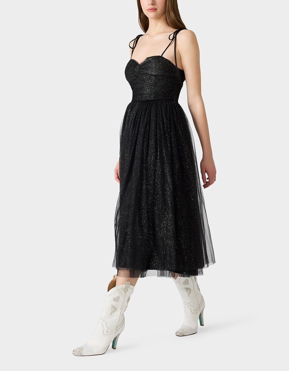 GLITTER TULLE MULTI BLACK