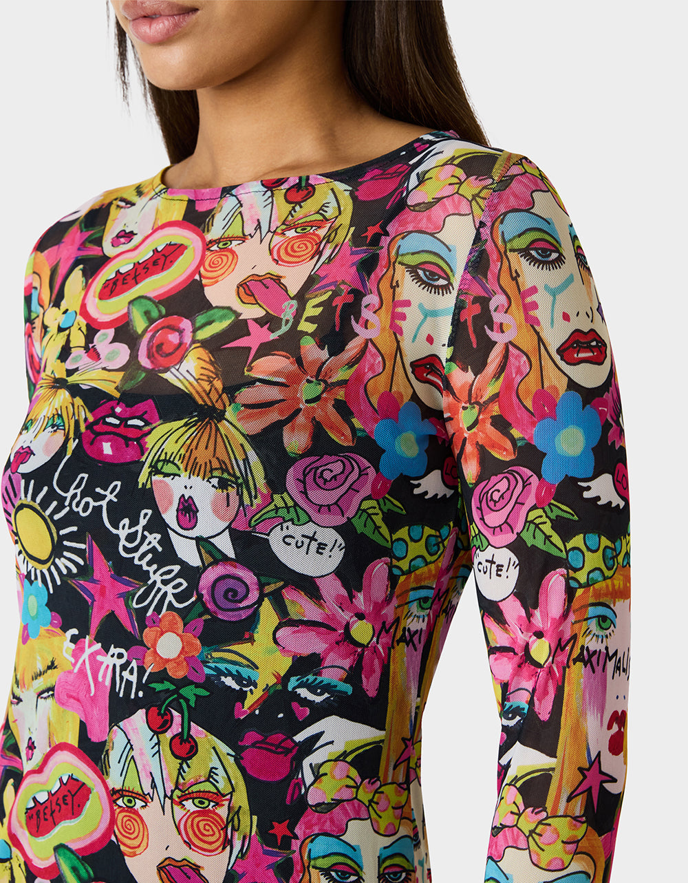 BETSEY'S ART DRESS BLACK MULTI