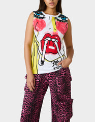 BETSEY'S ART GRAPHIC TOP WHITE