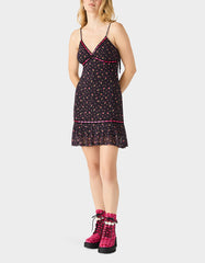 BETSEY's ARCHIVE ROSEBUD SLIP DRESS BLACK