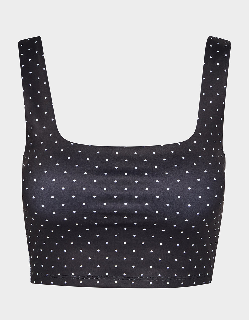 POLKA DOT PRINT CROP TOP TANK BLACK MULTI