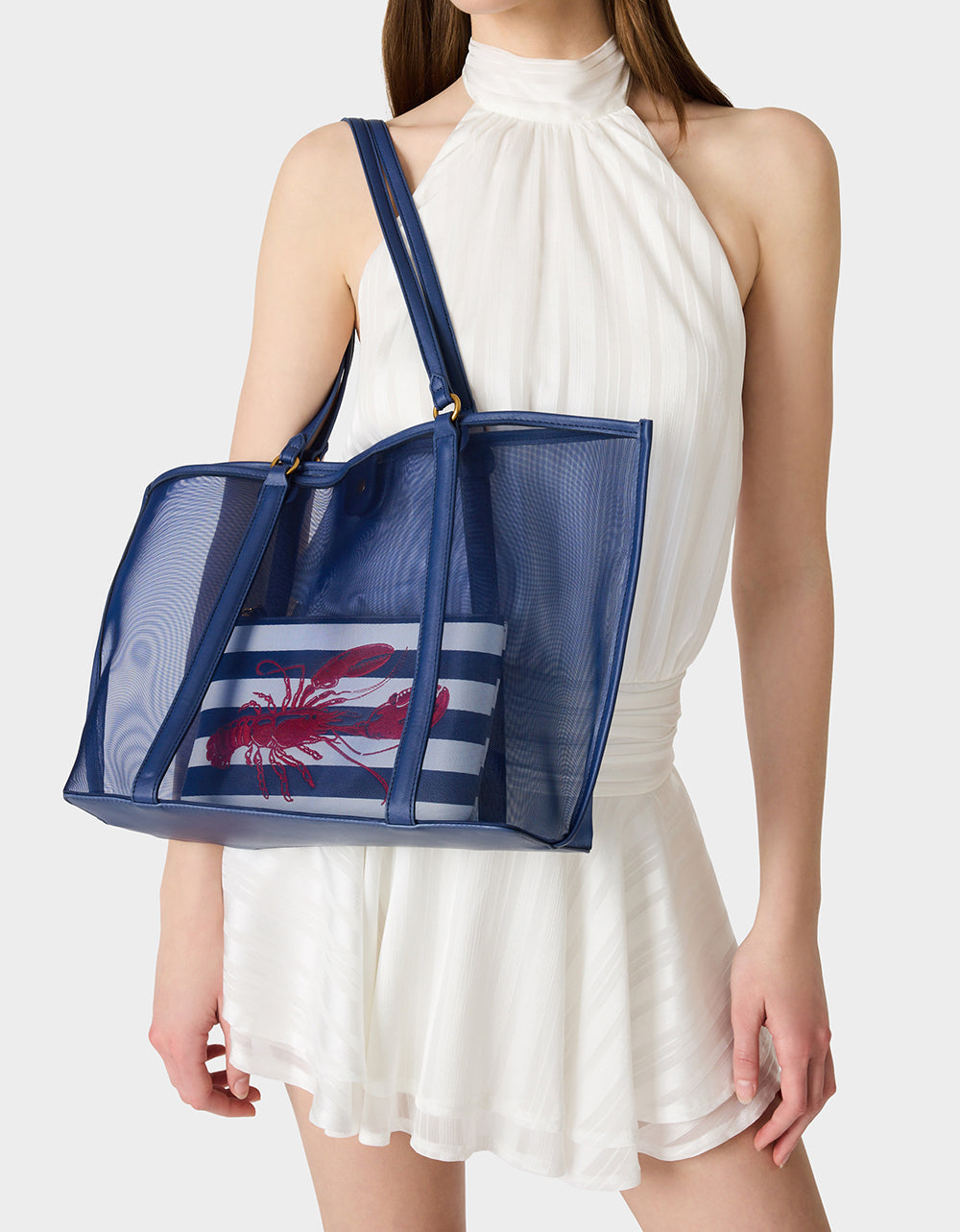 HOTTER THAN BUTTER MESH TOTE W NAVY