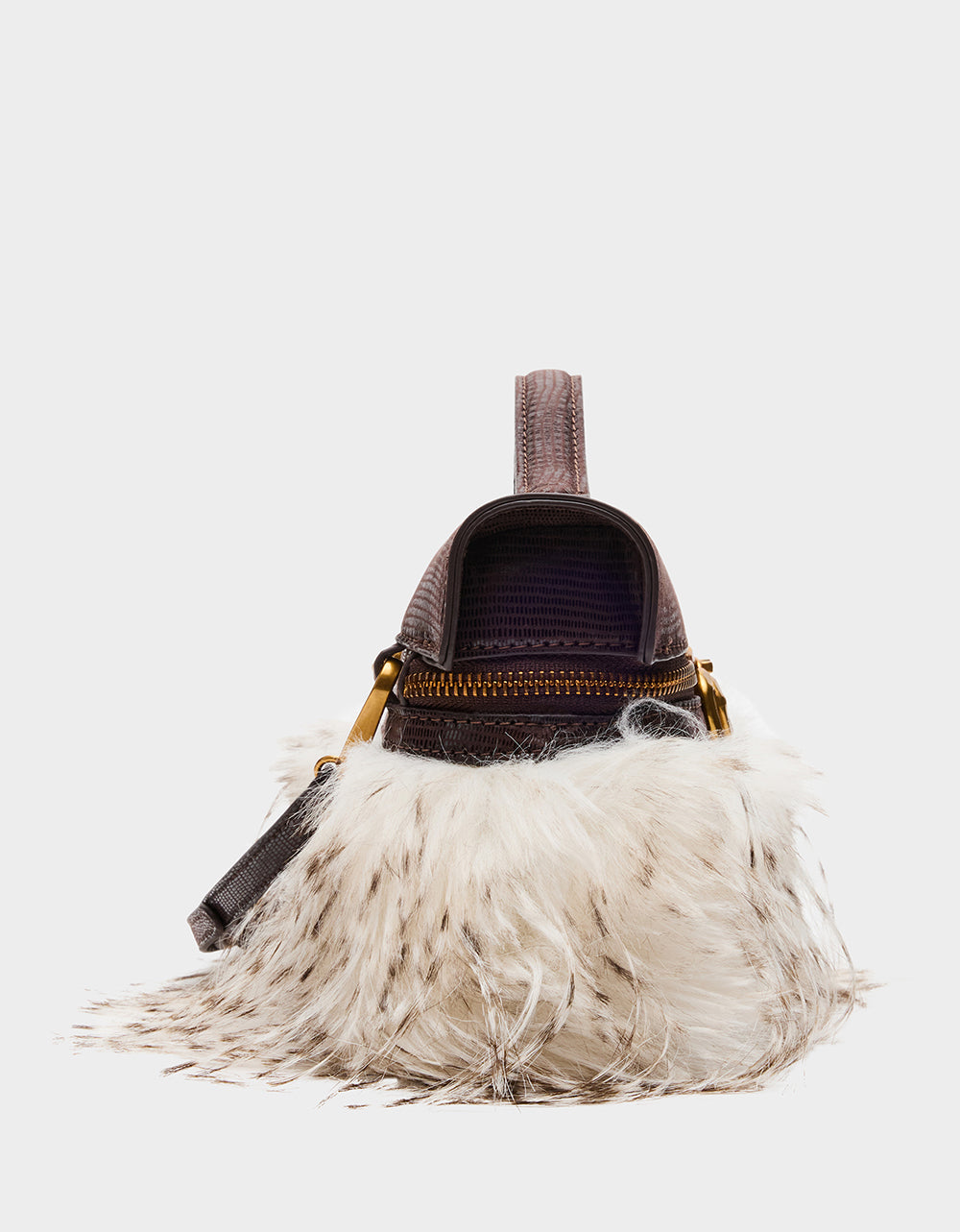 FAUX FUR VANITY CROSSBODY OFF WHITE