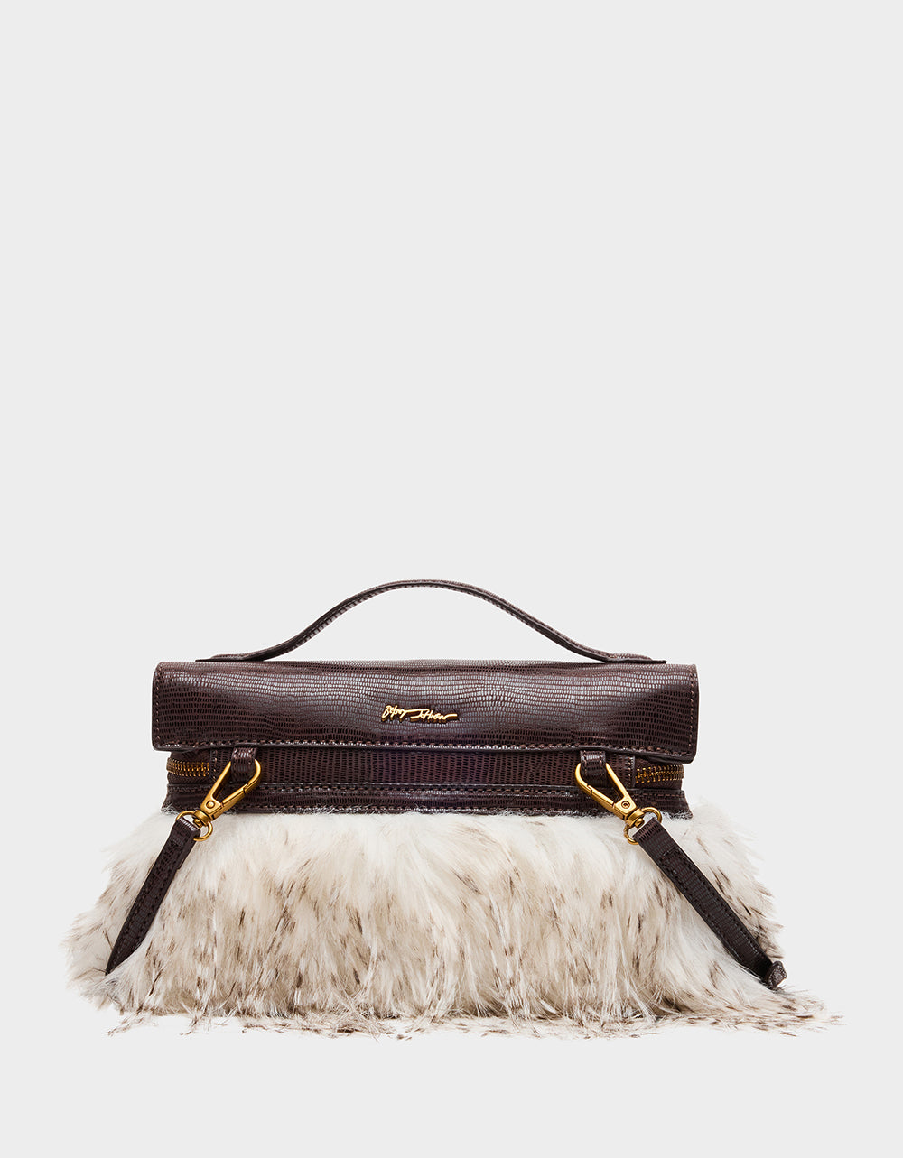FAUX FUR VANITY CROSSBODY OFF WHITE