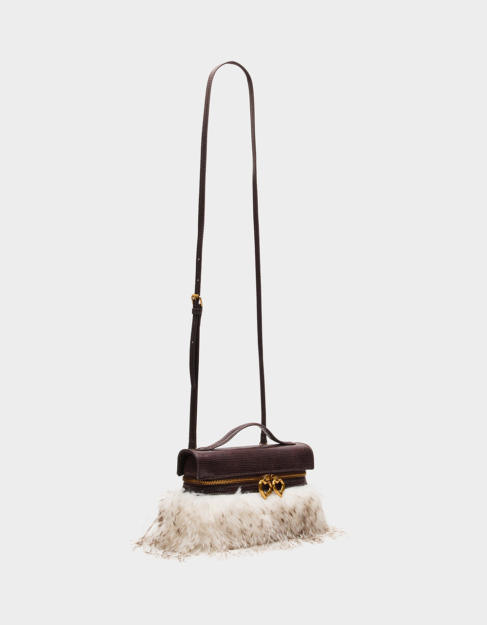 FAUX FUR VANITY CROSSBODY OFF WHITE