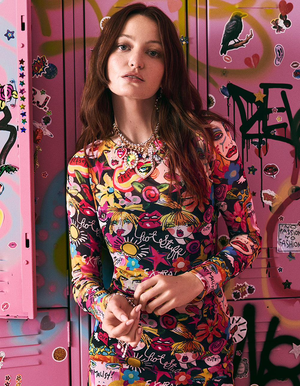 BETSEY'S ART DRESS BLACK MULTI
